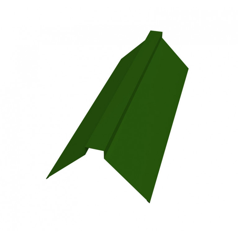 Планка конька плоского 115х30х115 0,45 PE с пленкой RAL 6002 лиственно-зеленый (2м)