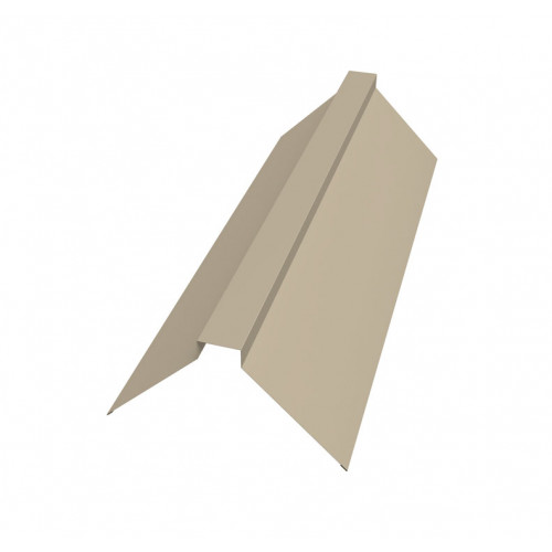 Планка конька плоского 115х30х115 0,5 Satin с пленкой RAL 1015 светлая слоновая кость (2м)