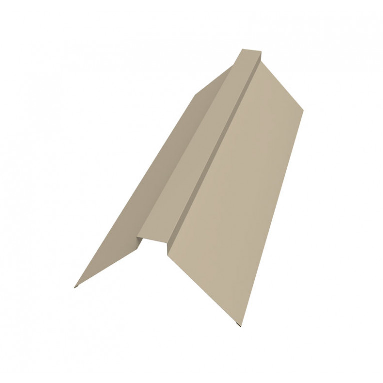 Планка конька плоского 115х30х115 0,5 Satin с пленкой RAL 1015 светлая слоновая кость (3м)