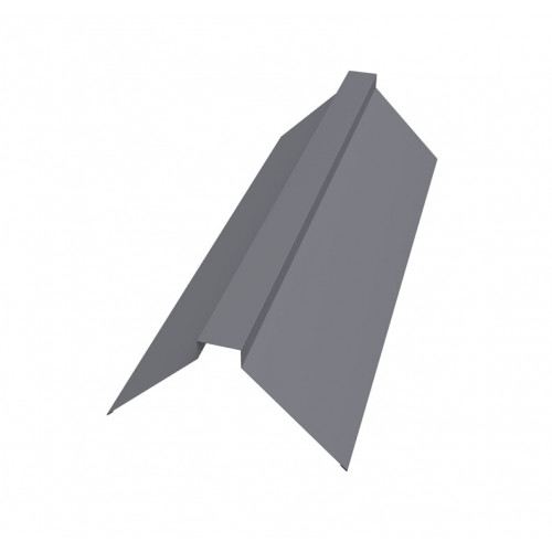 Планка конька плоского 115х30х115 0,4 PE с пленкой RAL 7004 сигнальный серый (3м)