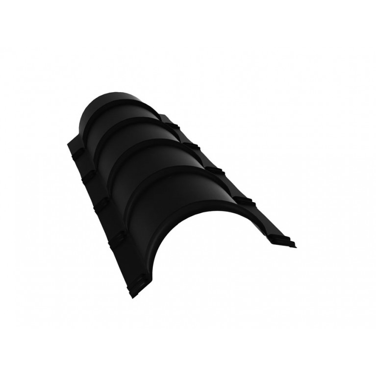 Планка конька полукруглого 0,45 Drap TX RAL 9005 черный (1,97м)
