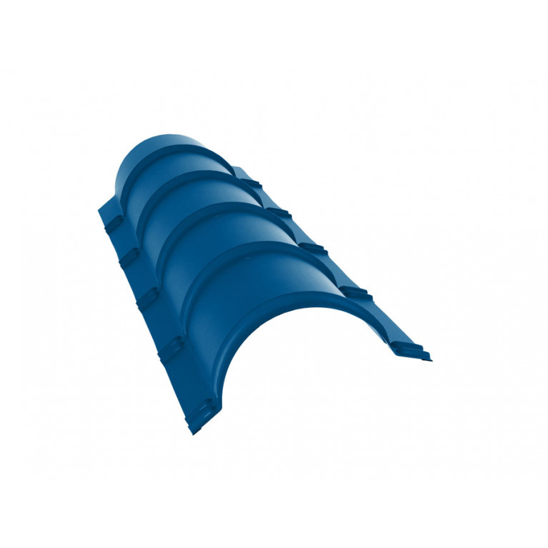 Планка конька полукруглого 0,45 PE с пленкой RAL 5005 сигнальный синий (1,97м)