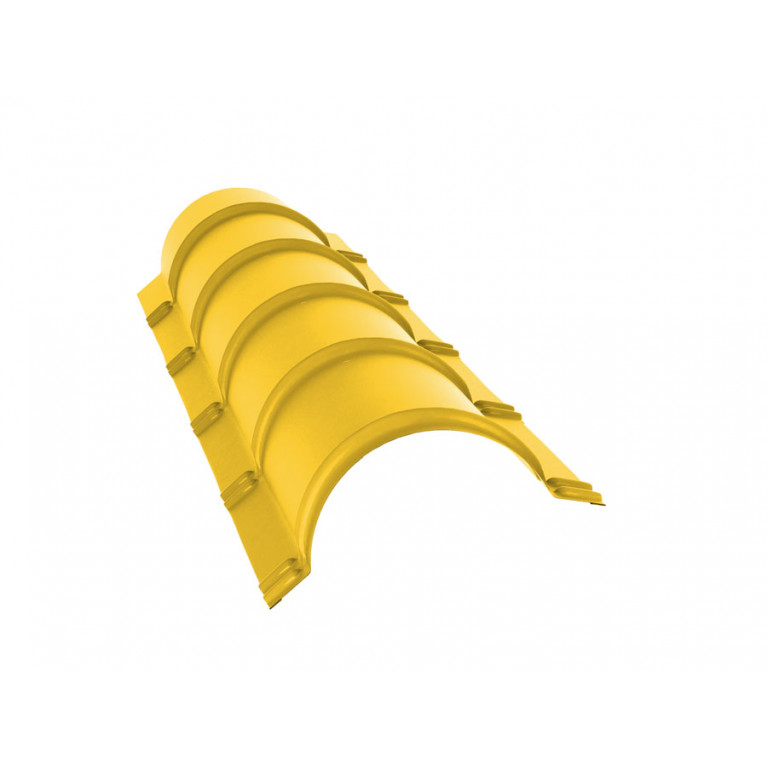 Планка конька полукруглого 0,45 PE с пленкой RAL 1018 цинково-желтый (1,97м)