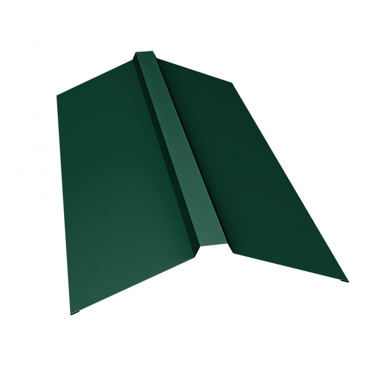 Планка конька прямоугольного 150х30х150 0,45 Drap RAL 6005 зеленый мох (2,5м)