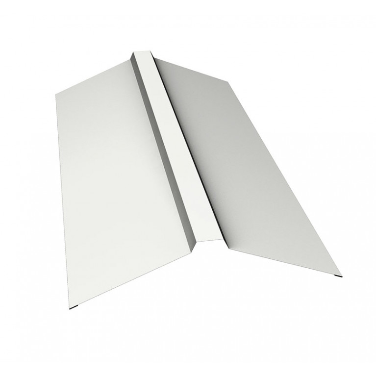 Планка конька прямоугольного 150х30х150 0,5 Satin с пленкой RAL 9003 сигнальный белый (2,5м)