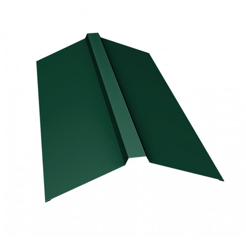 Планка конька прямоугольного 150х30х150 0,5 Satin Matt TX RAL 6005 зеленый мох (3м)