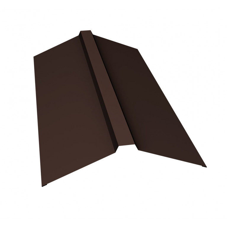 Планка конька прямоугольного 150х30х150 0,4 PE с пленкой RAL 8017 шоколад