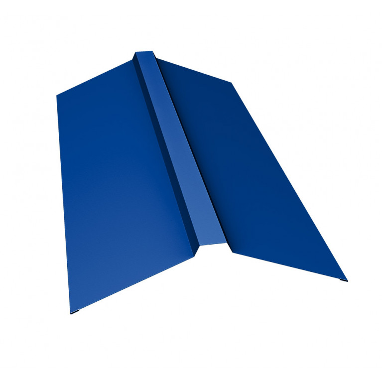 Планка конька прямоугольного 150х30х150 0,45 PE с пленкой RAL 5002 ультрамариново-синий