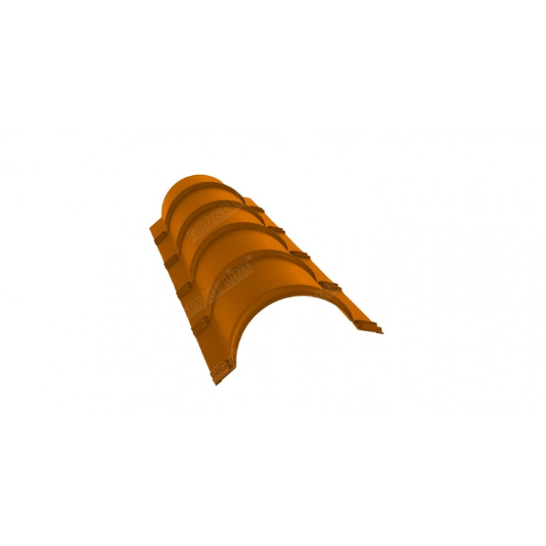 Планка малого конька полукруглого 0,45 PE с пленкой RAL 2004 оранжевый