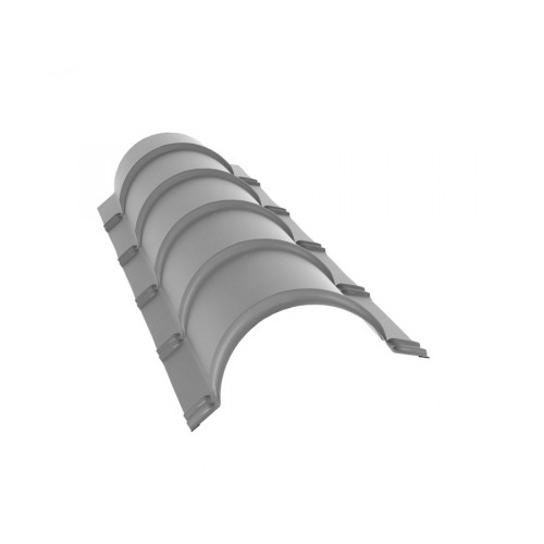 Планка малого конька полукруглого 0,5 Satin с пленкой RAL 7004 сигнальный серый (1,97м)