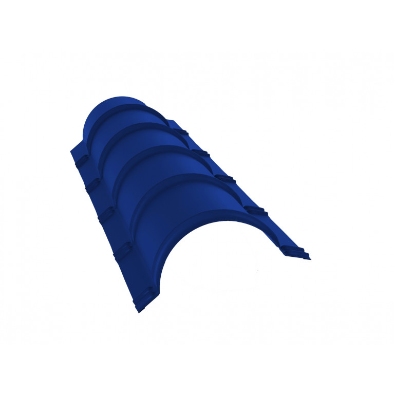 Планка малого конька полукруглого 0,45 PE с пленкой RAL 5002 ультрамариново-синий