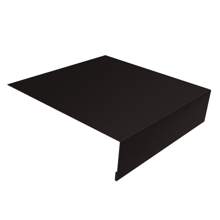 Планка лобовая/околооконная простая 190х50 0,5 Rooftop Бархат RAL 9005 черный (2,5м)