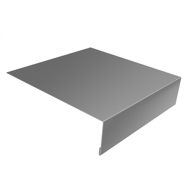 Планка лобовая/околооконная простая 190х50 0,5 Satin с пленкой RAL 9006бело-алюминиевый (2м)