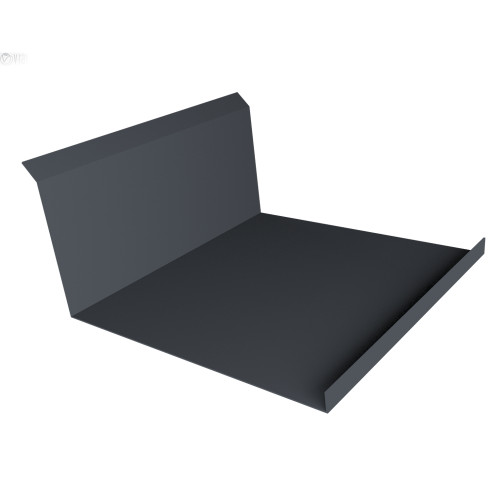Планка примыкания нижняя 20х122х260х15 Drap-double TX RAL 7024 мокрый асфальт (2м)