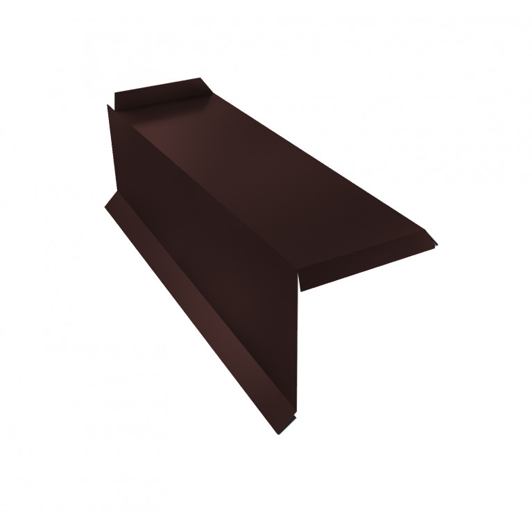Планка торцевая сегментная 20мм Левая 0,5 GreenCoat Pural BT, matt RR 887 шоколадно-коричневый (RAL 8017 шоколад)