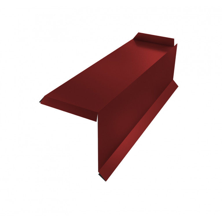 Планка торцевая сегментная 20мм Правая 0,5 Satin с пленкой RAL 3011 коричнево-красный
