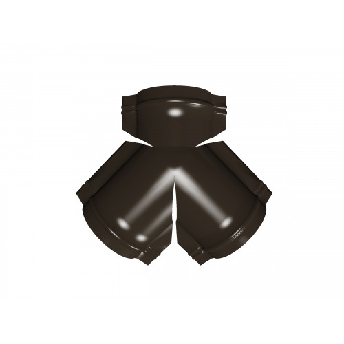 Тройник Y конька полукруглого GreenCoat Pural BT, matt с пленкой RR 32 темно-коричневый (RAL 8019 серо-коричневый)
