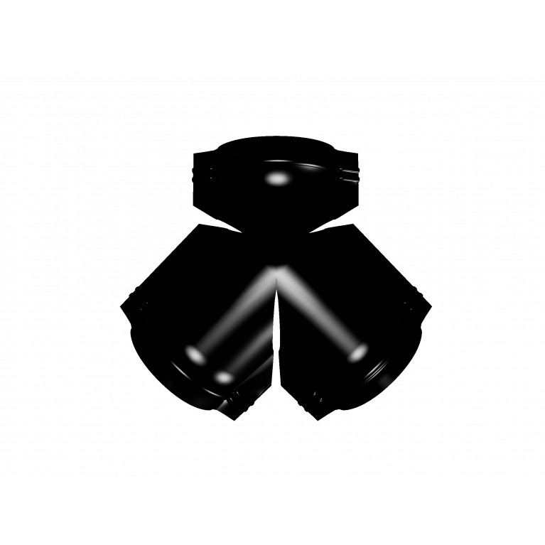 Тройник Y конька полукруглого GreenCoat Pural BT, matt с пленкой RR 33 черный (RAL 9005 черный)