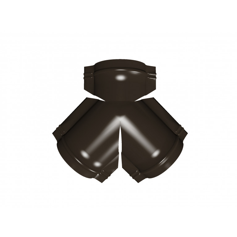 Тройник Y конька полукруглого Satin Мatt с пленкой RR 32 темно-коричневый