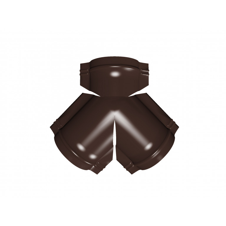 Тройник Y конька полукруглого Quarzit с пленкой RAL 8017 шоколад