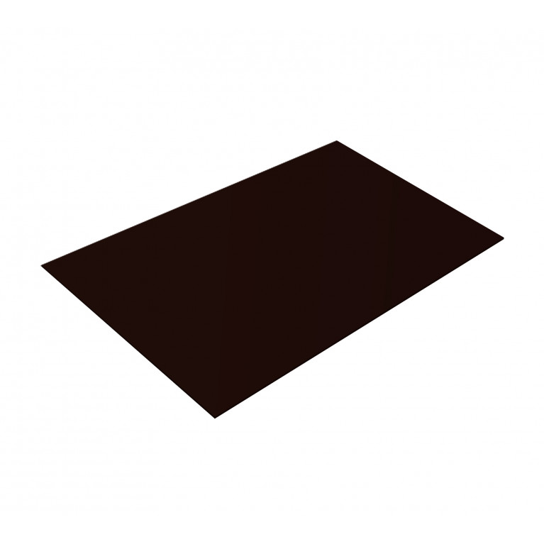 Плоский лист 0,5 GreenCoat Pural BT, matt с пленкой RR 32 темно-коричневый (RAL 8019 серо-коричневый)