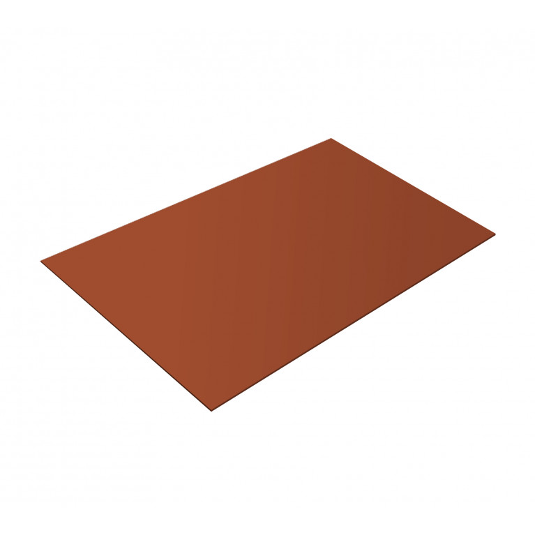 Плоский лист 0,5 GreenCoat Pural BT, matt с пленкой RR 750 кирпично-красный (RAL 8004 терракота)