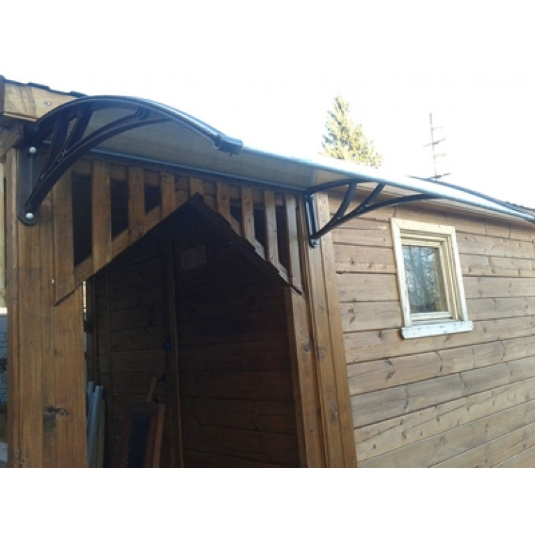 Козырьки Krovent из поликарбоната 1200х930х280 бронзовый (корич.кроншт)