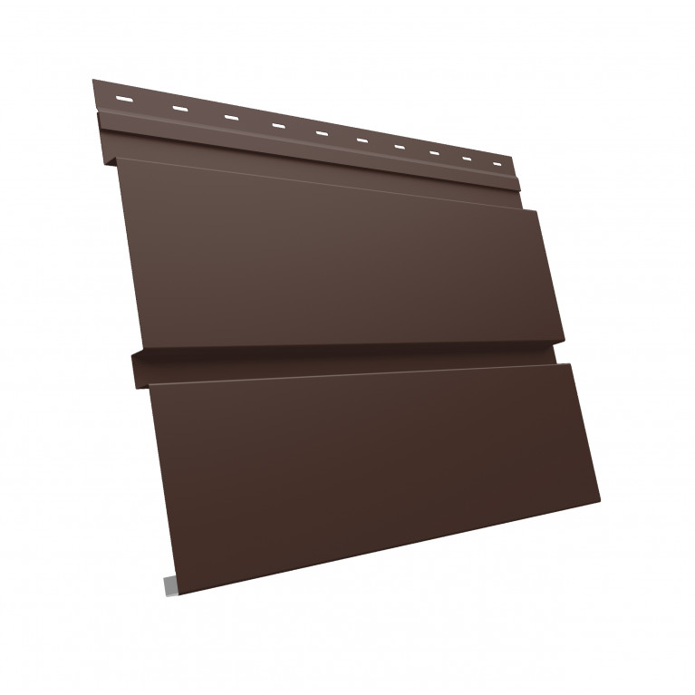 Софит металлический Квадро Брус без перфорации 0,5 GreenCoat Pural BT, matt с пленкой RR 887 шоколадно-коричневый (RAL 8017 шоколад)