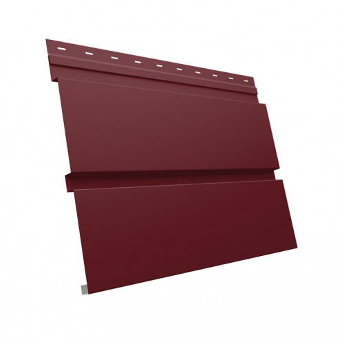 Софит металлический Квадро Брус без перфорации 0,5 Satin Matt TX с пленкой RAL 3005 красное вино