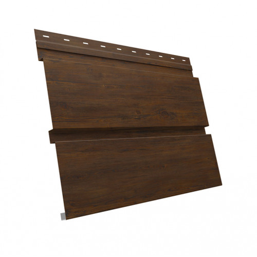 Софит металлический Квадро Брус без перфорации 0,45 Print Elite с пленкой Chestnut Wood TwinColor