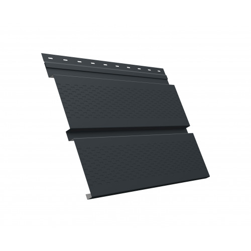 Софит металлический Квадро брус с перфорацией 0,5 Satin Matt с пленкой RAL 7016 антрацитово-серый