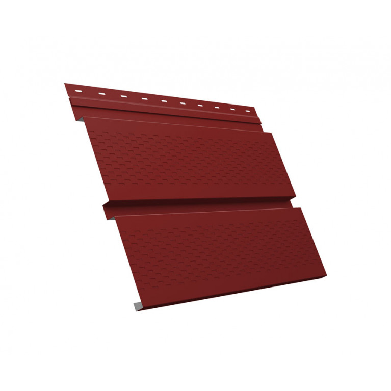 Софит металлический Квадро брус с перфорацией 0,45 PE с пленкой RAL 3011 коричнево-красный