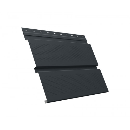 Софит металлический Квадро брус с перфорацией 0,5 Satin Matt TX с пленкой RAL 7016 антрацитово-серый
