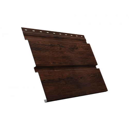 Софит металлический Квадро брус с перфорацией 0,45 Print Elite с пленкой Chestnut Wood TwinColor