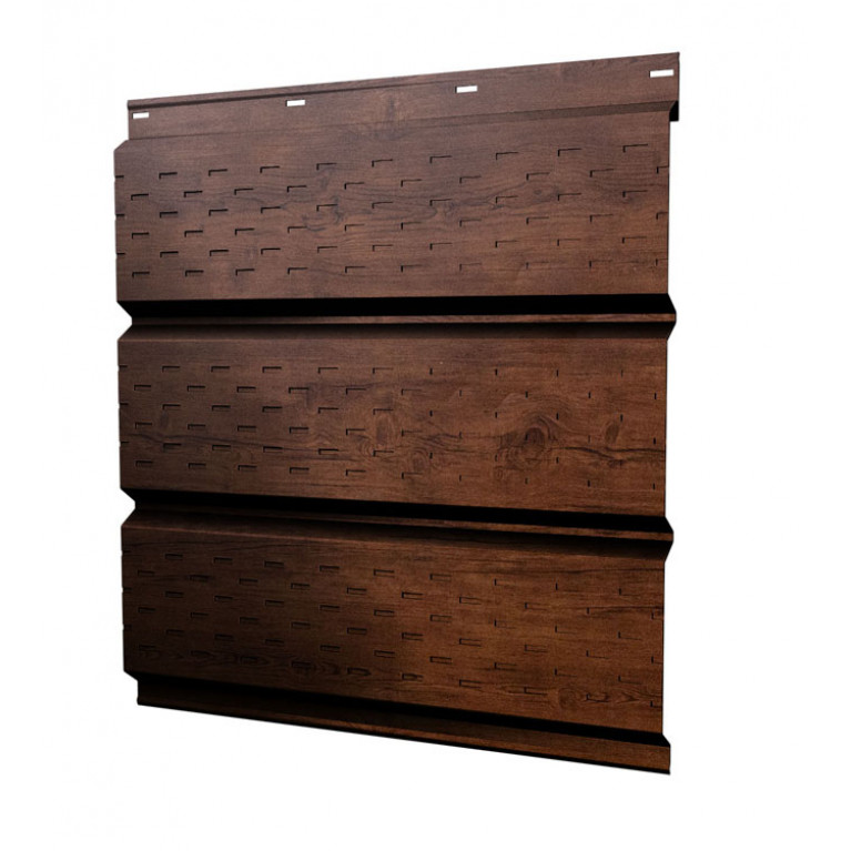 Софит металлический полная перфорация 0,45 Print Premium с пленкой Cherry Wood Fresh TwinColor