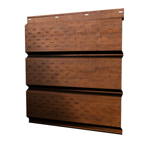 Софит металлический полная перфорация 0,45 Print Premium с пленкой Golden Wood Fresh