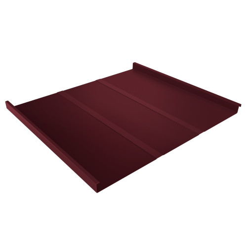 Фальц двойной стоячий Line 0,5 Satin с пленкой на замках RAL 3005 красное вино