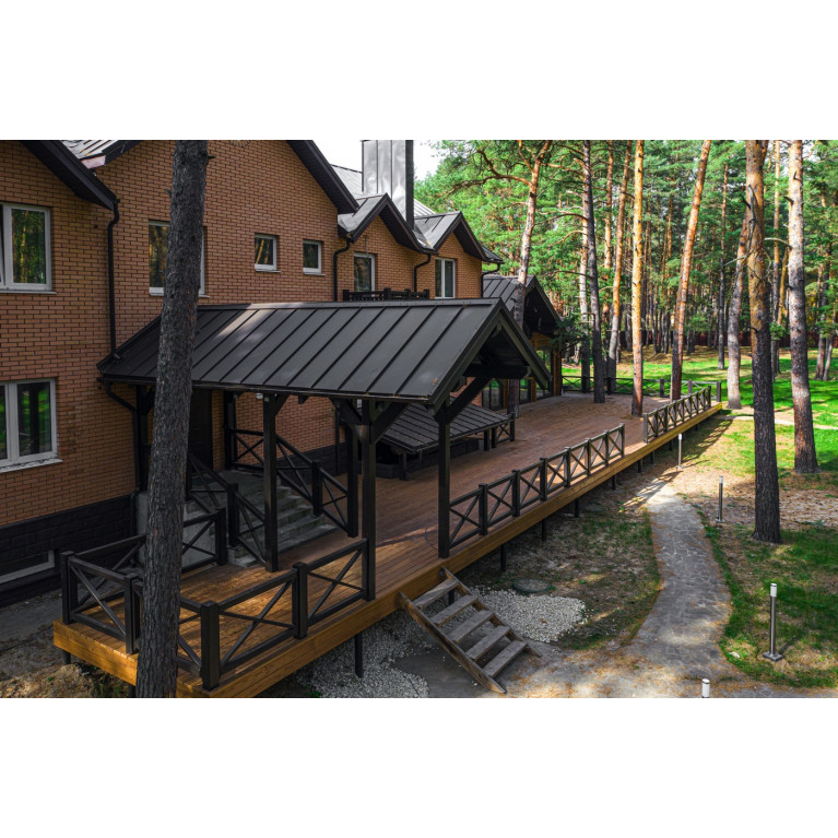 Кликфальц Pro 0,5 GreenCoat Pural BT, matt с пленкой на замках RR 32 темно-коричневый (RAL 8019 серо-коричневый)