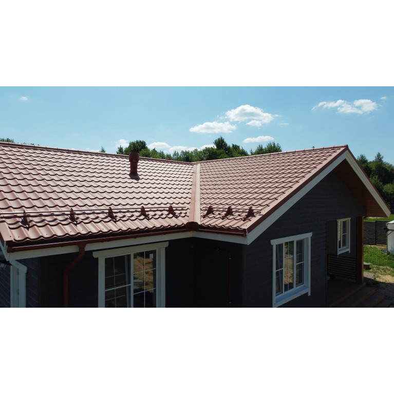 Металлочерепица классик 0,5 Satin Мatt RAL 8004 терракота