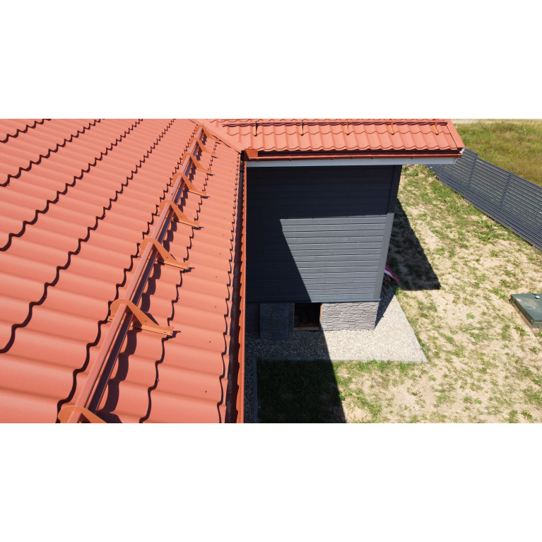 Металлочерепица классик 0,5 Satin Мatt RAL 8004 терракота
