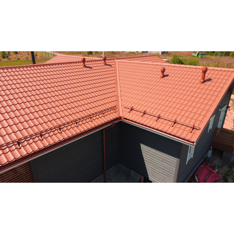Металлочерепица классик 0,5 Satin Мatt RAL 8004 терракота