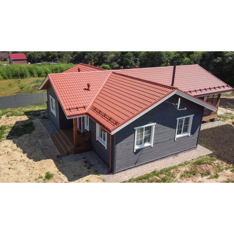 Металлочерепица классик 0,5 Satin Мatt RAL 8004 терракота