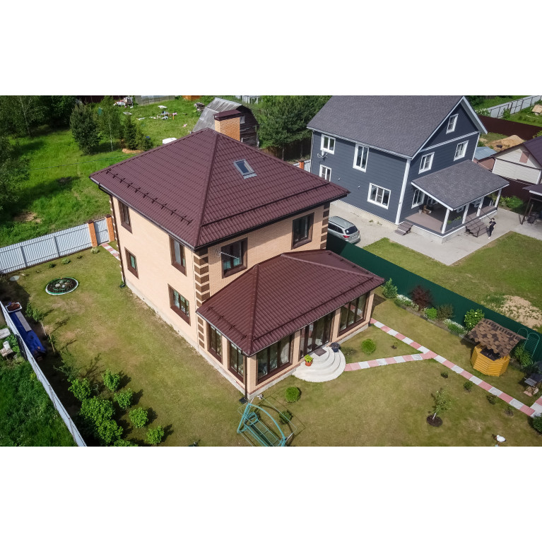 Металлочерепица классик 0,5 Satin Мatt RAL 8017 шоколад