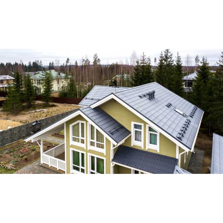 Металлочерепица классик 0,5 Satin RAL 7024 мокрый асфальт