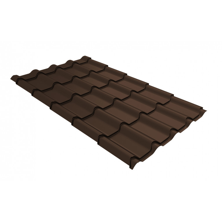 Профиль волновой Камея Grand Line 0,5 GreenCoat Pural BT, matt RR 887 шоколадно-коричневый (RAL 8017 шоколад)