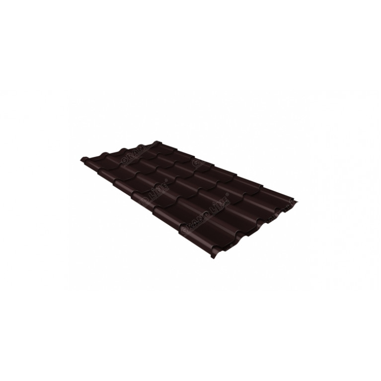 Металлочерепица камея 0,5 Rooftop Matte RAL 8017 шоколад