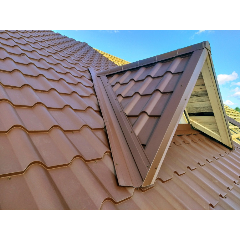 Металлочерепица камея 0,5 Satin Мatt RAL 8017 шоколад