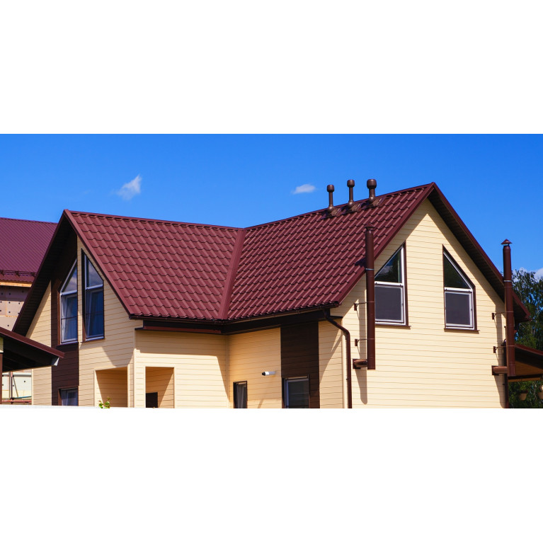 Металлочерепица камея 0,45 Drap RAL 3005 красное вино