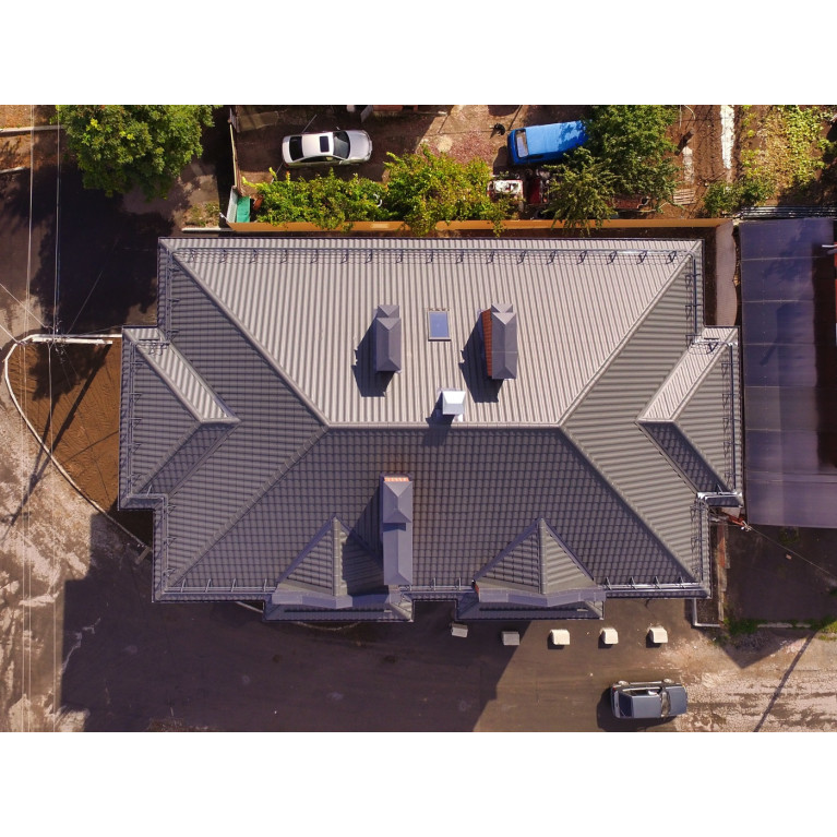 Металлочерепица кредо 0,5 Rooftop Matte RAL 7024 мокрый асфальт