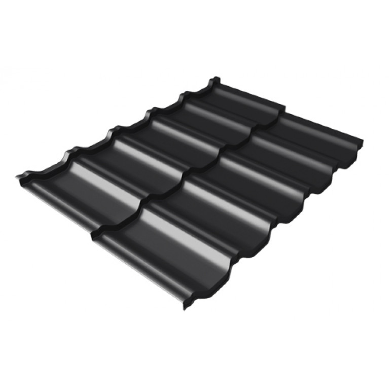 Металлочерепица модульная квинта Uno Grand Line c 3D резом 0,5 Rooftop Matte RAL 9005 черный